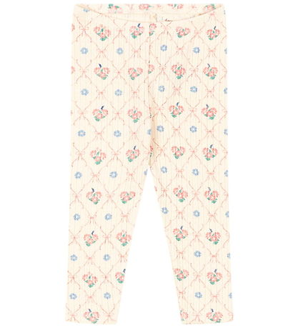 Konges Sløjd Leggings - Rib - Minnie - Fleur Decor w. Pointelle