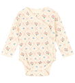 Konges Sløjd Body l/ä - Rib - Minnie - Fleur Dekor m. Hålmönster