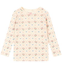 Konges Sløjd Blouse - Rib - Minnie - Fleur Decor w. Pointelle Konges Sløjd Blouse - Rib - Minnie - Fleur Decor w. Pointelle