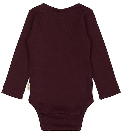 Petit Piao Bodysuit l/s - Rib - Modal - Dark Grape