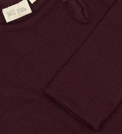 Petit Piao Bodysuit l/s - Rib - Modal - Dark Grape