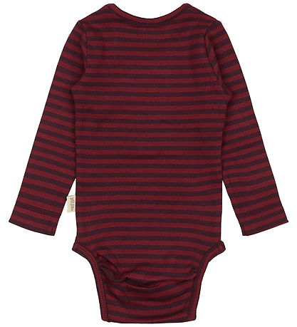 Petit Piao Bodysuit l/s - Rib - Modal - Dark Grape/Biking Red Petit Piao Bodysuit l/s - Rib - Modal - Dark Grape/Biking Red
