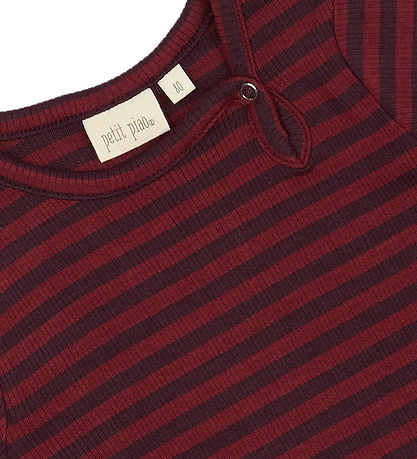 Petit Piao Bodysuit l/s - Rib - Modal - Dark Grape/Biking Red Petit Piao Bodysuit l/s - Rib - Modal - Dark Grape/Biking Red