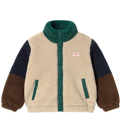 Tiny Cottons Fleece Jas - Kleurblok Polar - Dark Green Tiny Cottons Fleece Jas - Kleurblok Polar - Dark Green