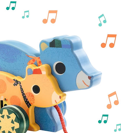 Djeco Pull Along Toy w. Music - Gabi & Comp Djeco Pull Along Toy w. Music - Gabi & Comp
