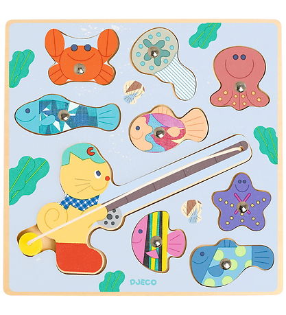 Djeco Magnetic toys - Puzz & Fish Bariolo - 9 Bricks