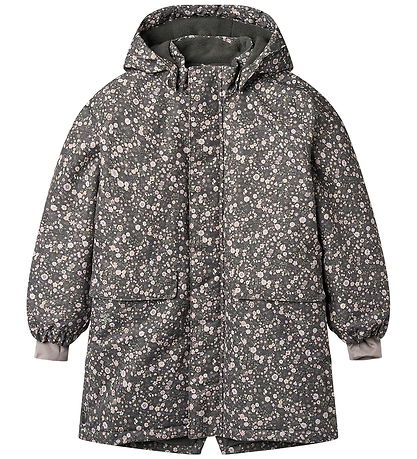 Wheat Winter Coat - Jello - Black Sea Open Flowers