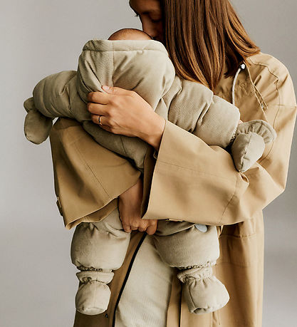 Wheat Outdoor Footies w. Fleece - Corduroy - Fuffa - Grey Stone