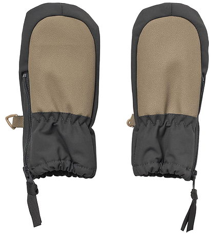 Wheat Mittens w. Fleece - Black Sea w. Zipper