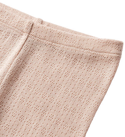 Wheat Leggings - Wool/Silk - Agi - Pale Lilac w. Pointelle