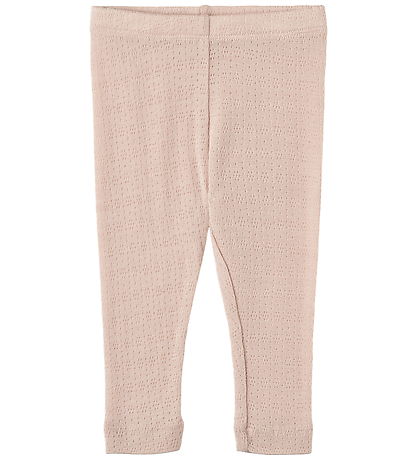 Wheat Leggings - Wool/Silk - Agi - Pale Lilac w. Pointelle