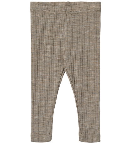 Wheat Leggings - Wool/Silk - Rib - Agi - Khaki Melange
