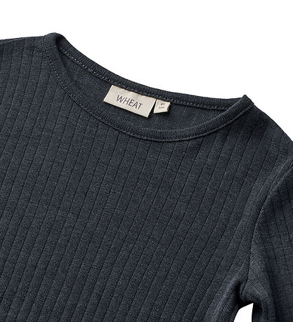 Wheat Blouse - Wool/Silk - Rib - Alfie - Navy