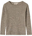 Wheat Blouse - Wool/Silk - Rib - Alfie - Khaki Melange