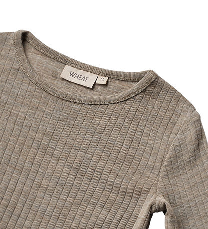 Wheat Blouse - Wool/Silk - Rib - Alfie - Khaki Melange
