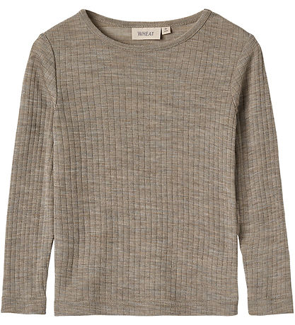 Wheat Blouse - Wool/Silk - Rib - Alfie - Khaki Melange