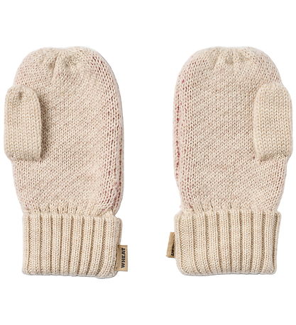 Wheat Mittens - Wool - Jacquard - Towsi - Offwhite Melange w. He