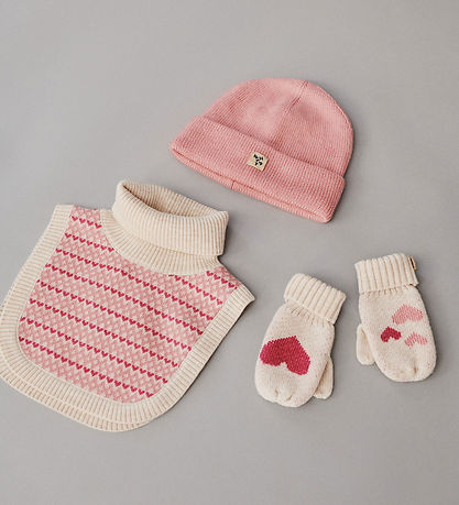 Wheat Mittens - Wool - Jacquard - Towsi - Offwhite Melange w. He