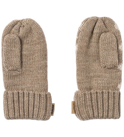 Wheat Mittens - Wool - Jacquard - Towsi - Grey Camel Melange w. 