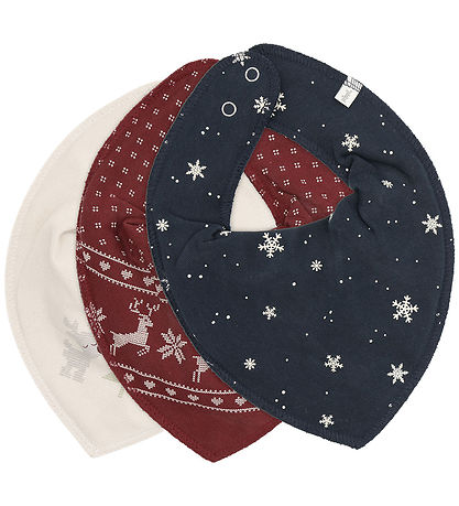 Pippi Teething Bib - Pointy - 3-Pack - New Maroon Pippi Teething Bib - Pointy - 3-Pack - New Maroon