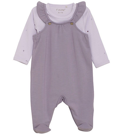 Fixoni Romper w. Bodysuit l/s - Purple Ash