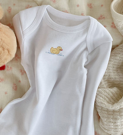 Fanga Fontana Bodysuits l/s - Piscina - 2-Pack - Optic White