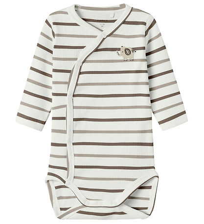 Name It Wrap Bodysuit l/s - Rib - NbnOfant - Cloud Dancer