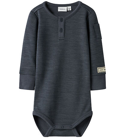 Name It Bodysuit l/s - Wool/Viscose - NbmWyla - Ombre Blue