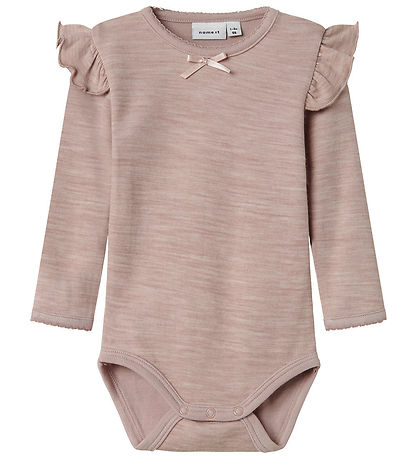 Name It Bodysuit l/s - Wool/Viscose - NbfWyla - Shadow Gray