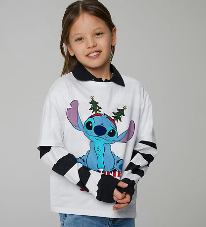 Name It T-shirt - NkfAkka - Stitch - Bright White Name It T-shirt - NkfAkka - Stitch - Bright White
