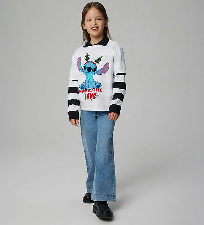 Name It T-shirt - NkfAkka - Stitch - Bright White Name It T-shirt - NkfAkka - Stitch - Bright White