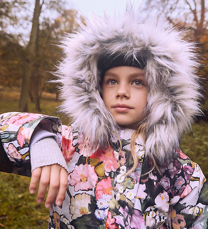 Molo Winter Coat - Peace - Flower Art w. Faux Fur