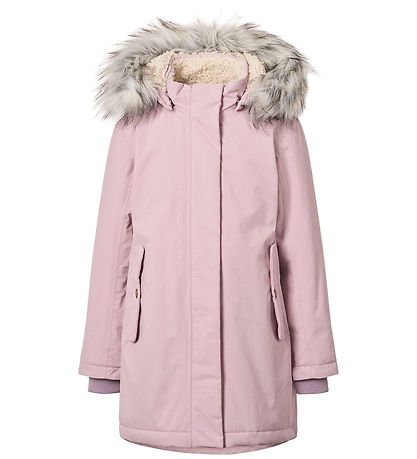 Molo Winter Coat - Peace - Blue Pink w. Faux Fur
