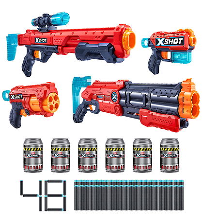 Pistolets à mousse X-Shot - Ultimate Pack Shootout - Rouge/Bleu