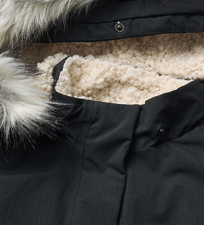 Molo Winter Coat - Peace - Black w. Faux Fur