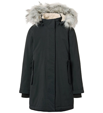 Molo Winter Coat - Peace - Black w. Faux Fur
