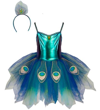 Great Pretenders Kostüm - Pfau - Blau m. Glitzer Great Pretenders Kostüm - Pfau - Blau m. Glitzer