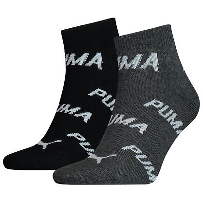 Puma Ankle Socks - Quarter - 2-Pack - Black/Gray Puma Ankle Socks - Quarter - 2-Pack - Black/Gray