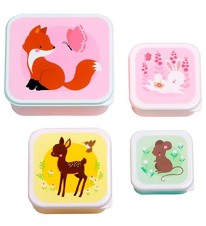A Little Lovely Company Lunchbox Set - 4 pcs - Forest Friends A Little Lovely Company Lunchbox Set - 4 pcs - Forest Friends