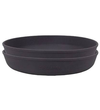 Filibabba Plate -Silicone - 2-Pack - Stone Grey Filibabba Plate -Silicone - 2-Pack - Stone Grey