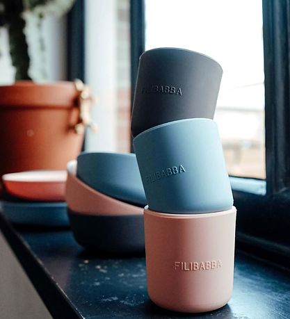 Filibabba Beker - 2-pack - Silicone - Powder Blue