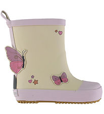 Mikk-Line Rubber Boots - Wellies Butterfly - Oyster Grey