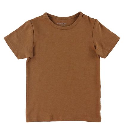 Minymo T-shirt - 2-Pack - White/Green Striped/Toffee