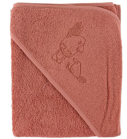 Nørgaard Madsens Baby towel - 100x100 cm - Dusty Red w. Bird Nørgaard Madsens Baby towel - 100x100 cm - Dusty Red w. Bird