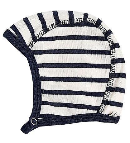 Bonnet de Bébé Racing Kids - Blanc/Marine av. A Rayures Bonnet de Bébé Racing Kids - Blanc/Marine av. A Rayures