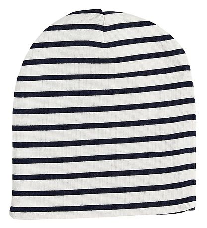 Racing Kids Hat - 2-layer - White/Navy w. Stripes