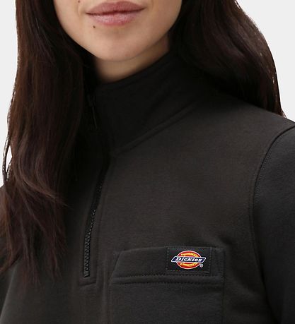 Dickies Sweatshirt w. Zipper - Oakport Quarter Zip - Black Dickies Sweatshirt w. Zipper - Oakport Quarter Zip - Black