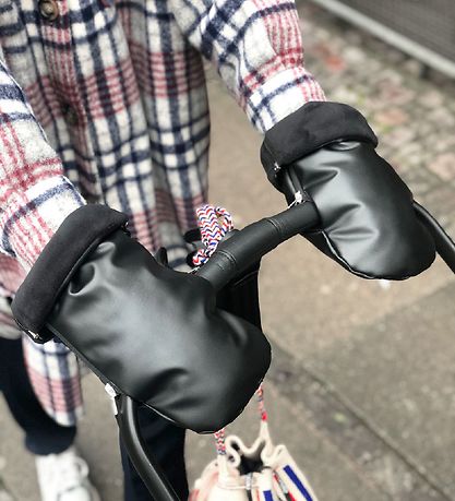 KongWalther Kinderwagenhandschoenen - Østerbro - Nepbont Black N