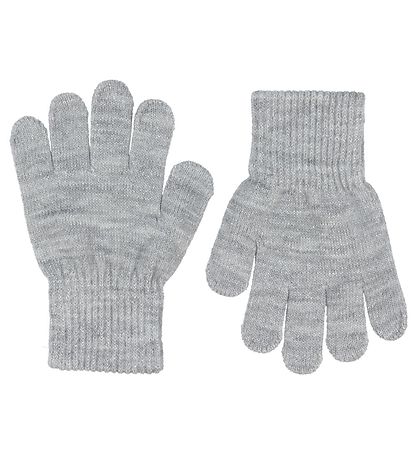 Melton Gloves - Knitted - 2-Pack - Grey/Navy w. Glitter Melton Gloves - Knitted - 2-Pack - Grey/Navy w. Glitter