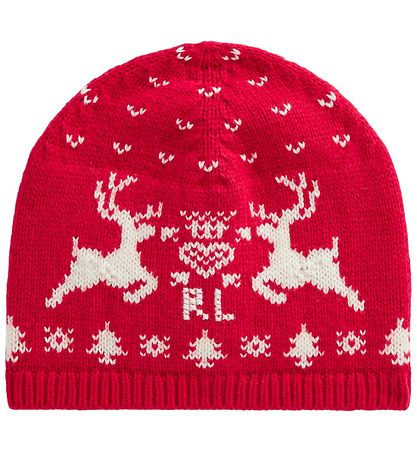 Polo Ralph Lauren Beanie - Cotton/Wool - Classic - Red w. Patter Polo Ralph Lauren Beanie - Cotton/Wool - Classic - Red w. Patter